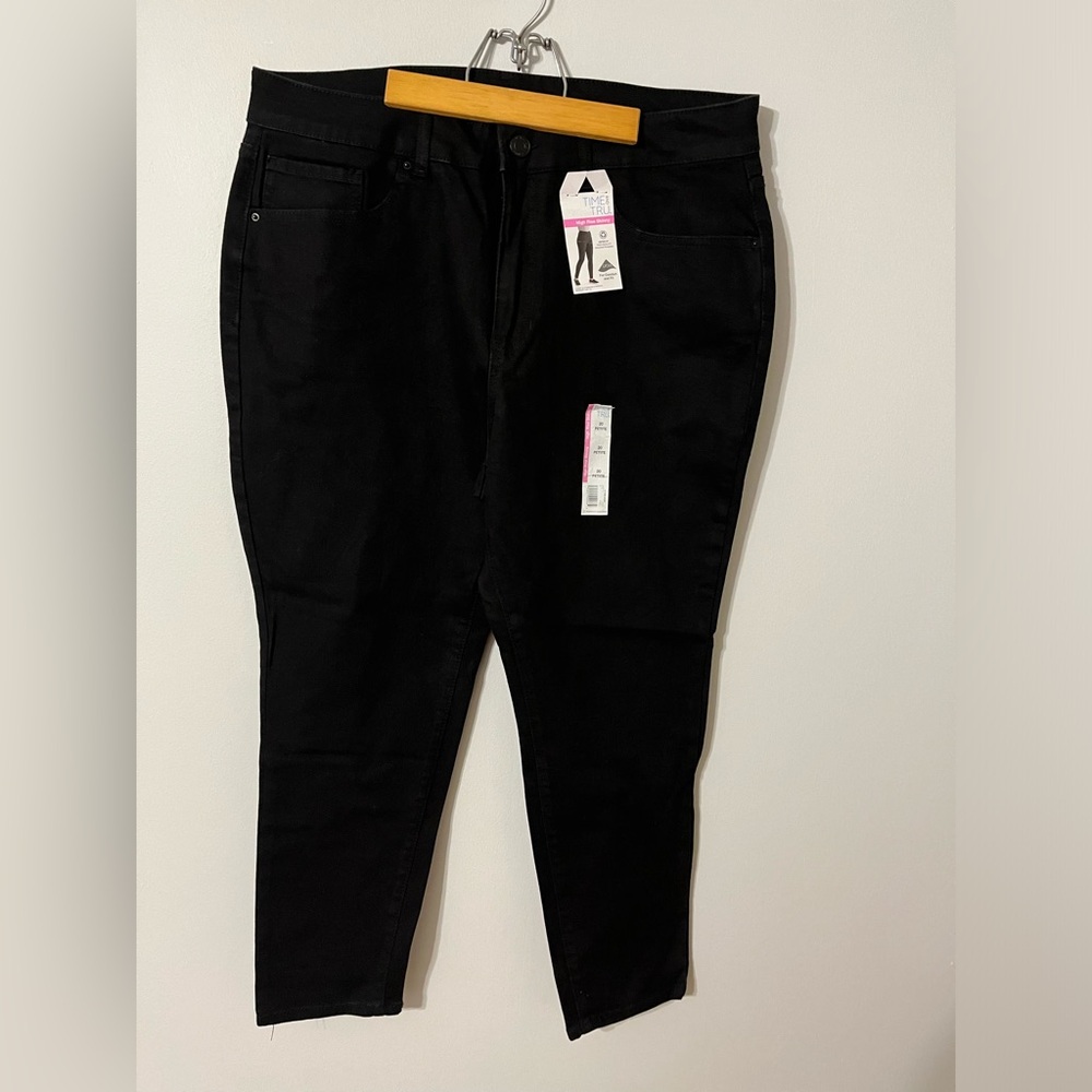 NWT time & tru black skinny pants high rise skinny 20 petite